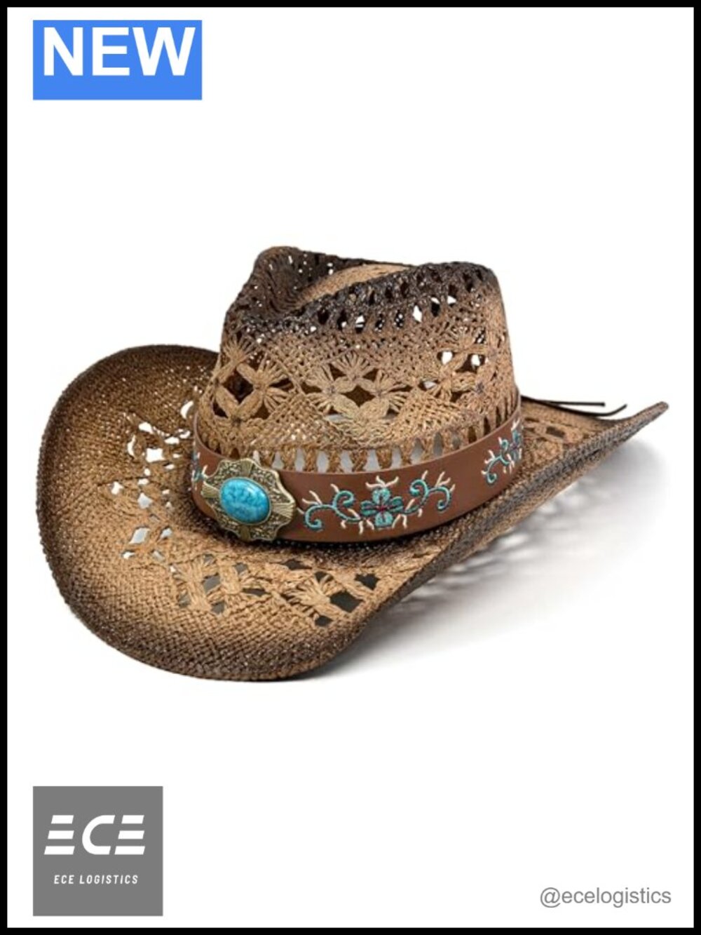 Straw Cowboy Hat Western Beach Sun Hat Shapeable Brim One Size